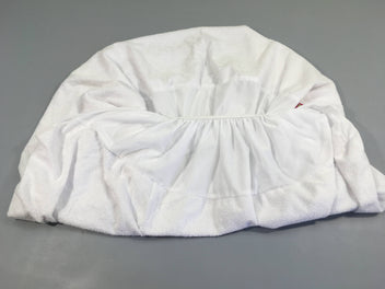 Drap housse blanc pour lit  légèrement plastifié 40x90cm