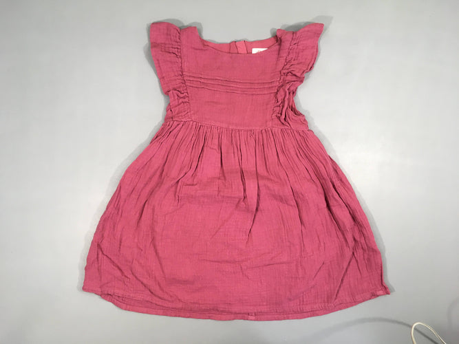 Robe m.c rose/mauve gaze de coton, moins cher chez Petit Kiwi