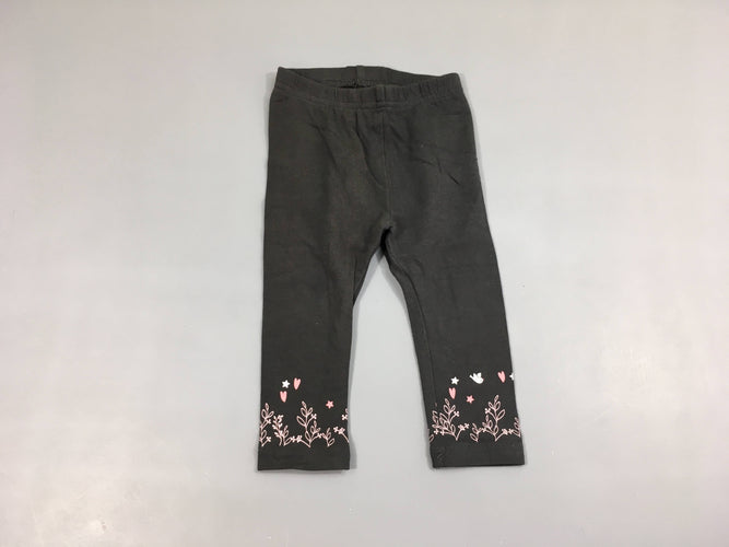 Legging gris foncé oiseaux, moins cher chez Petit Kiwi