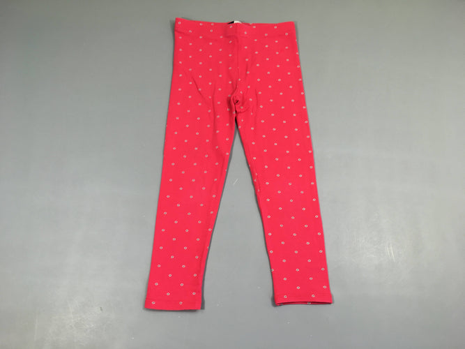 Legging rose vif fleurs, moins cher chez Petit Kiwi