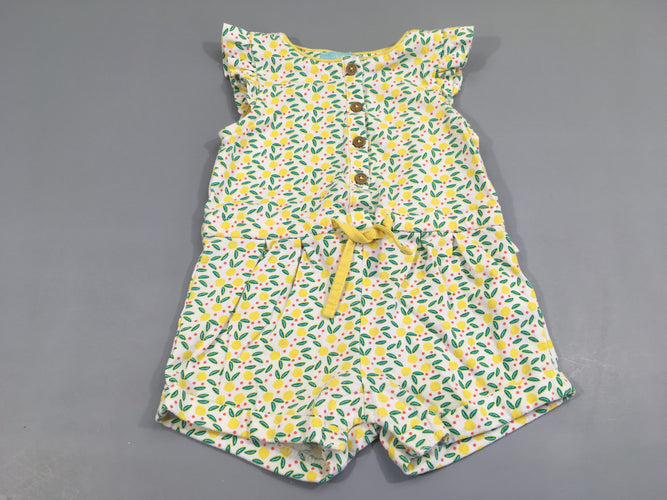 Combishort m.c  blanc, motifs citrons, moins cher chez Petit Kiwi