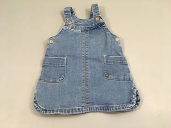 Robe salopette en Jeans clair, poches latéralles