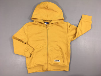 Sweat zippé à capuche jaune