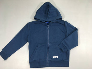 Sweat zippé à capuche bleu foncé