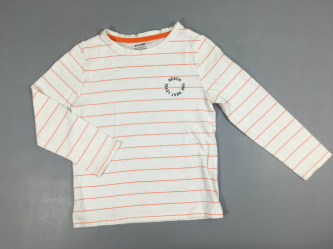 T-shirt m.l blanc rayé orange reach the next level, moins cher chez Petit Kiwi