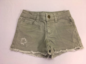 Short en jean kaki étoile effet effiloché