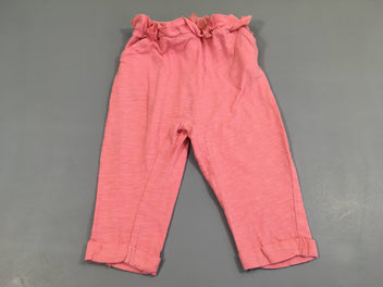 Pantalon fluide rose à revers