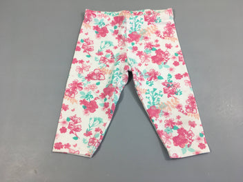 Legging blanc à fleurs