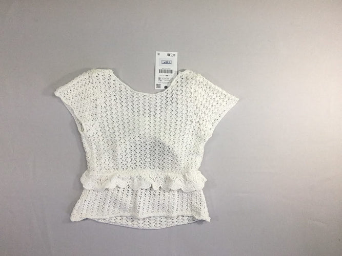 Neuf-Blouse m.c dentelle blanc cassé ouverte bas du dos, moins cher chez Petit Kiwi