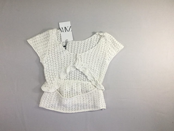 Neuf-Blouse m.c dentelle blanc cassé ouverte bas du dos, moins cher chez Petit Kiwi