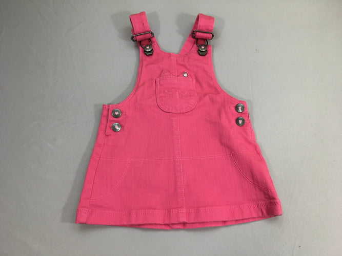 Robe salopette rose chat, moins cher chez Petit Kiwi