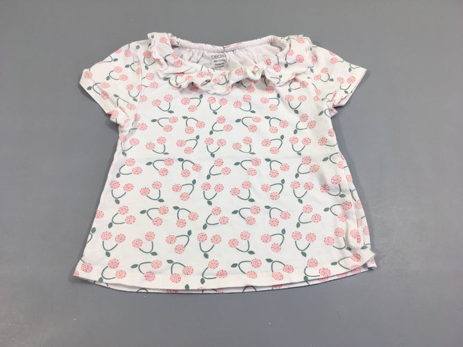 T-shirt m.c blanc , cerises, moins cher chez Petit Kiwi