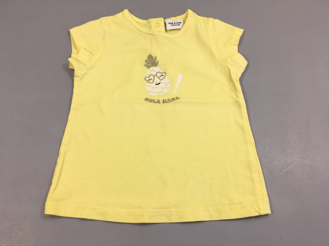 T-shirt m.c jaune, ananas. "Hole nana!", moins cher chez Petit Kiwi