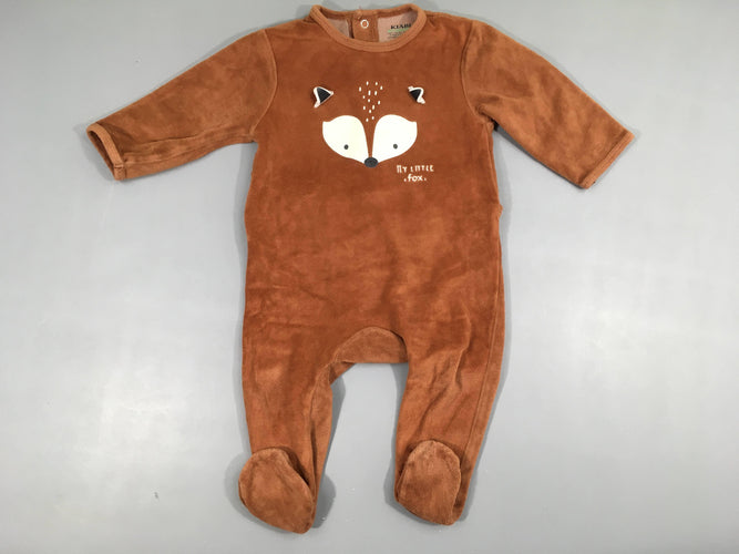 Pyjama velours brun renard, moins cher chez Petit Kiwi