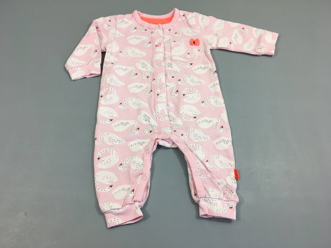 Pyjama jersey  B.E.S.S rose , cygnes blancs, moins cher chez Petit Kiwi