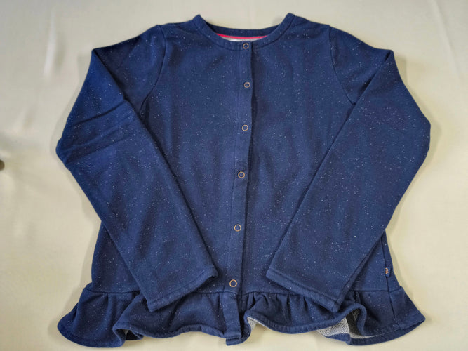 Gilet bleu marine à paillettes volant à la taille, moins cher chez Petit Kiwi