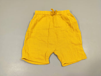 Pantalon style saroul jaune moutarde 100% coton