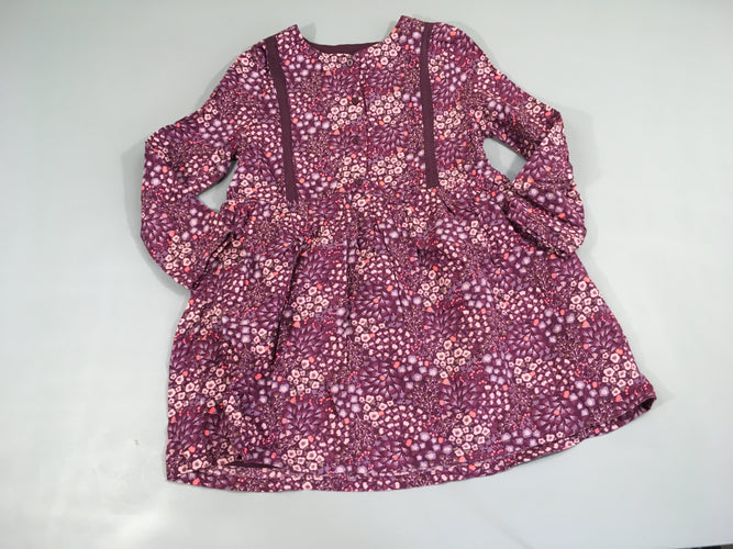 Robe m.l mauve fleurs, moins cher chez Petit Kiwi