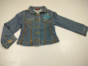 Veste  en jean légère , broderies fleurs