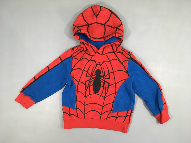 Sweat à capuche rouge flammé-bleu Spiderman, moins cher chez Petit Kiwi