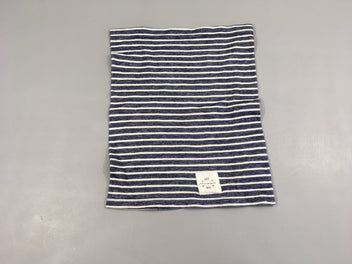 Snood léger coton rayé bleu-blanc