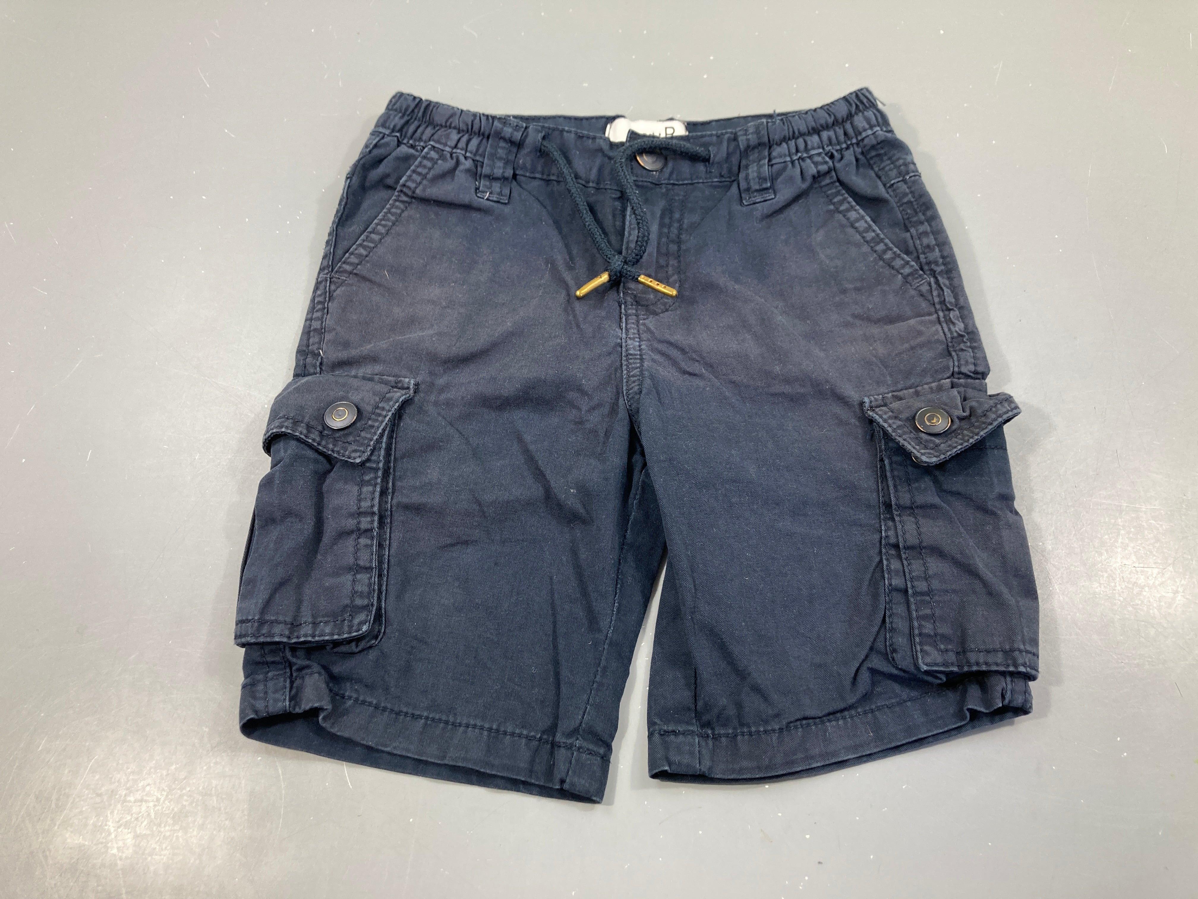 Bermuda bleu foncé chiné poches latérales