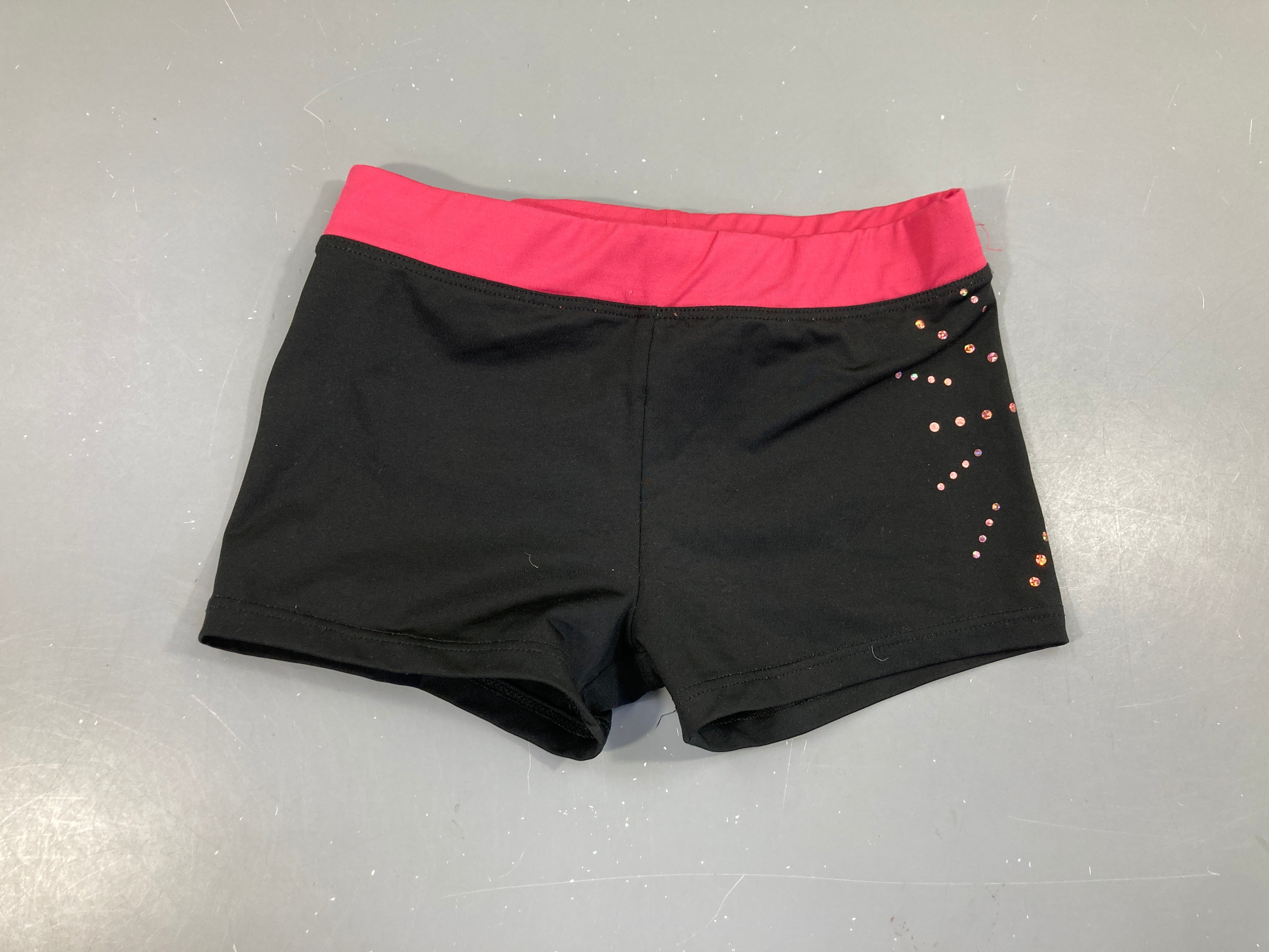 Short de gym noir rose pois irisé