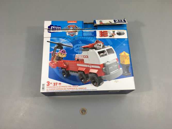 Complet blocs mega Paw patrol 2en1 le super camion de pompier de Marcus, 3+, moins cher chez Petit Kiwi