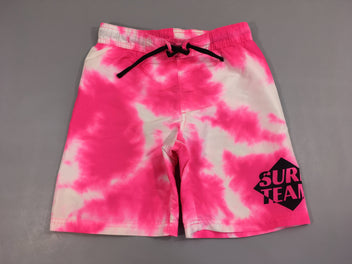 Maillot short tie&dye rose vif surf team