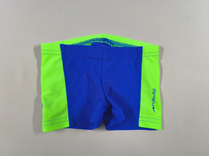 Maillot boxer bleu/vert fluo, Nabaiji, moins cher chez Petit Kiwi