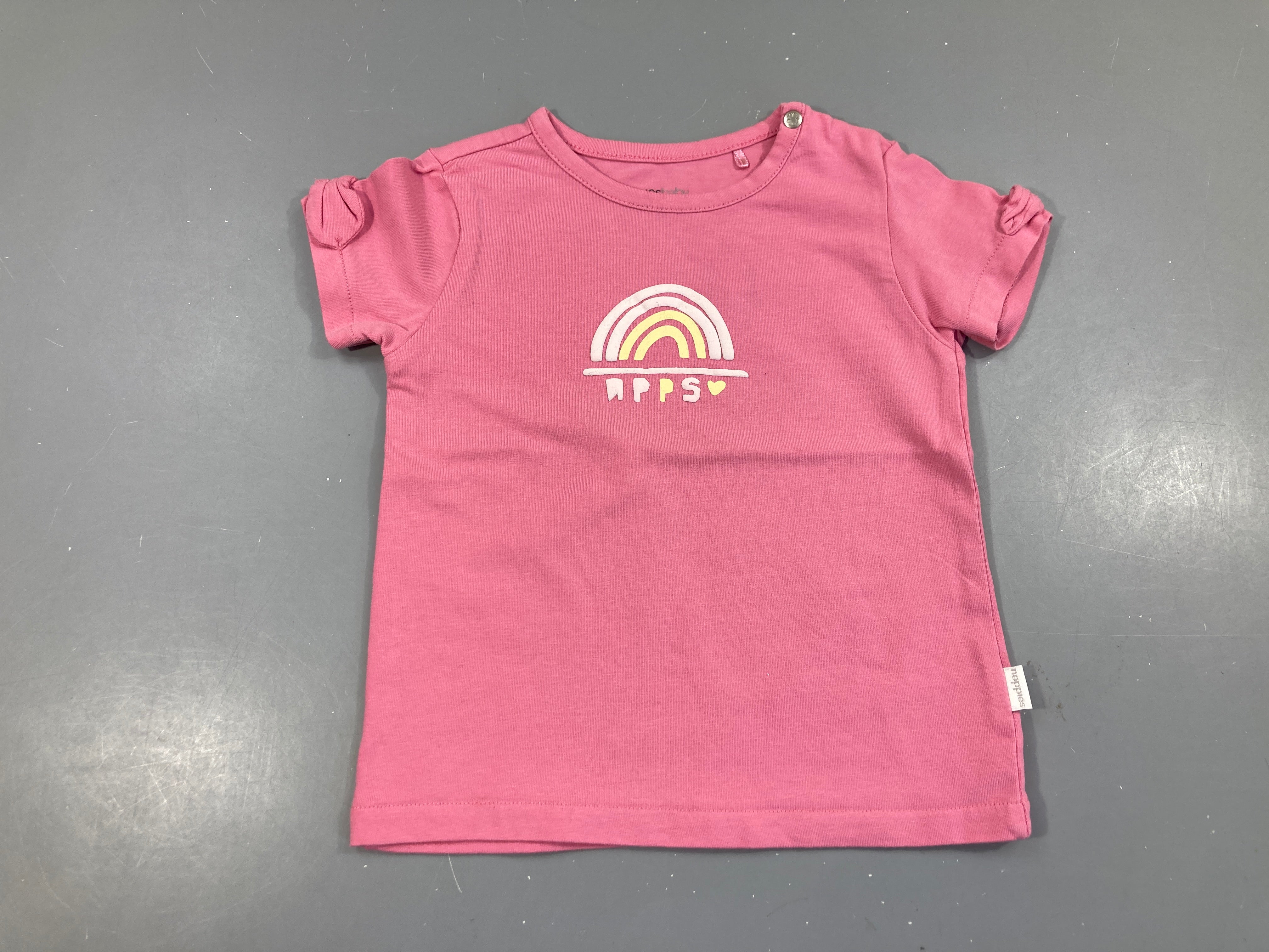 T-shirt m.c rose arc-en-ciel