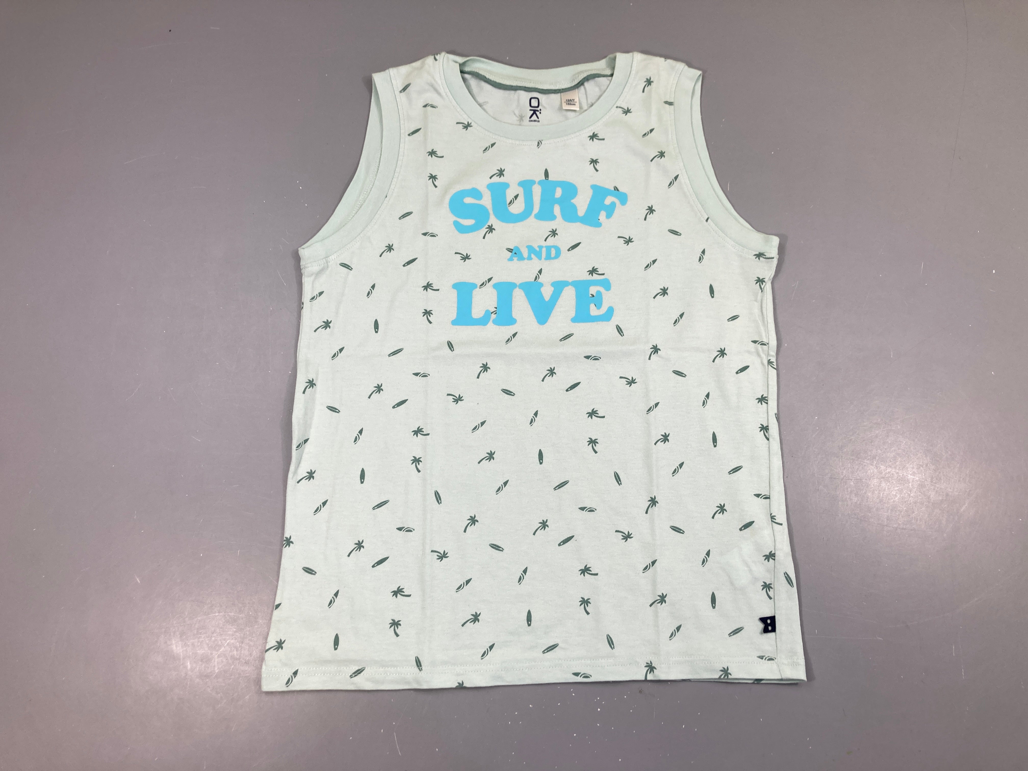 T-shirt s.m bleu clair Summer Palmiers