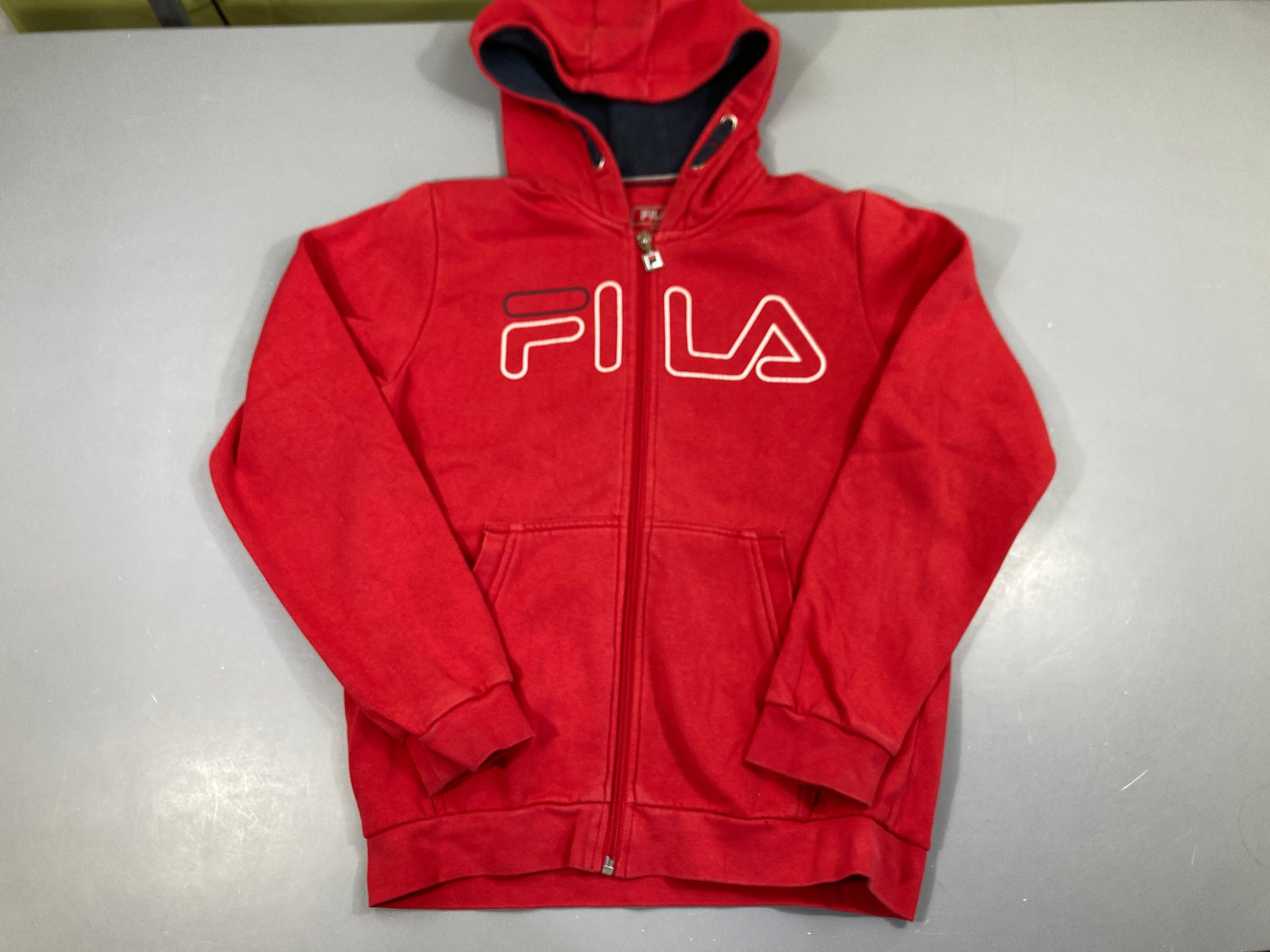 Sweat zippé à capuche rouge Fila