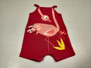 Combishort rose, flamand rose 100% coton