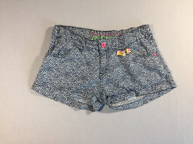 Short bleu marine motifs blancs - effet délavé, moins cher chez Petit Kiwi