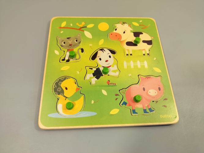 Puzzle en bois animaux, moins cher chez Petit Kiwi