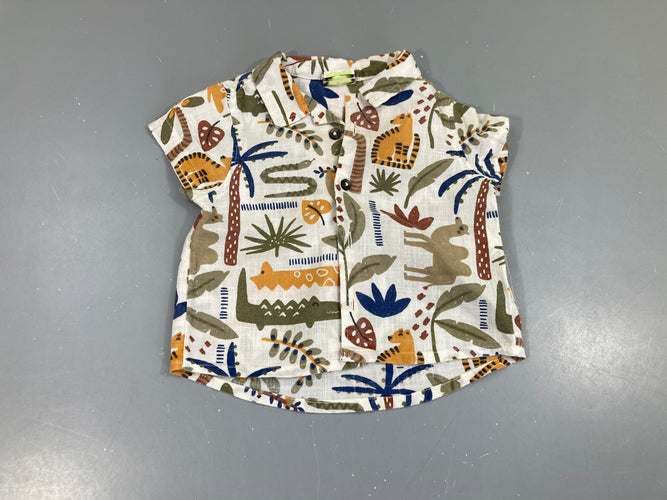 Chemise m.c écrayé jungle, moins cher chez Petit Kiwi