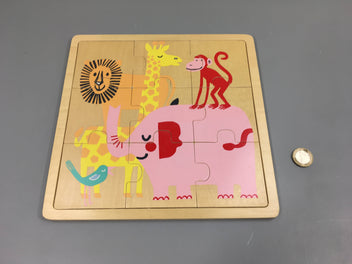 Planche puzzle animaux lion/girafe/singe