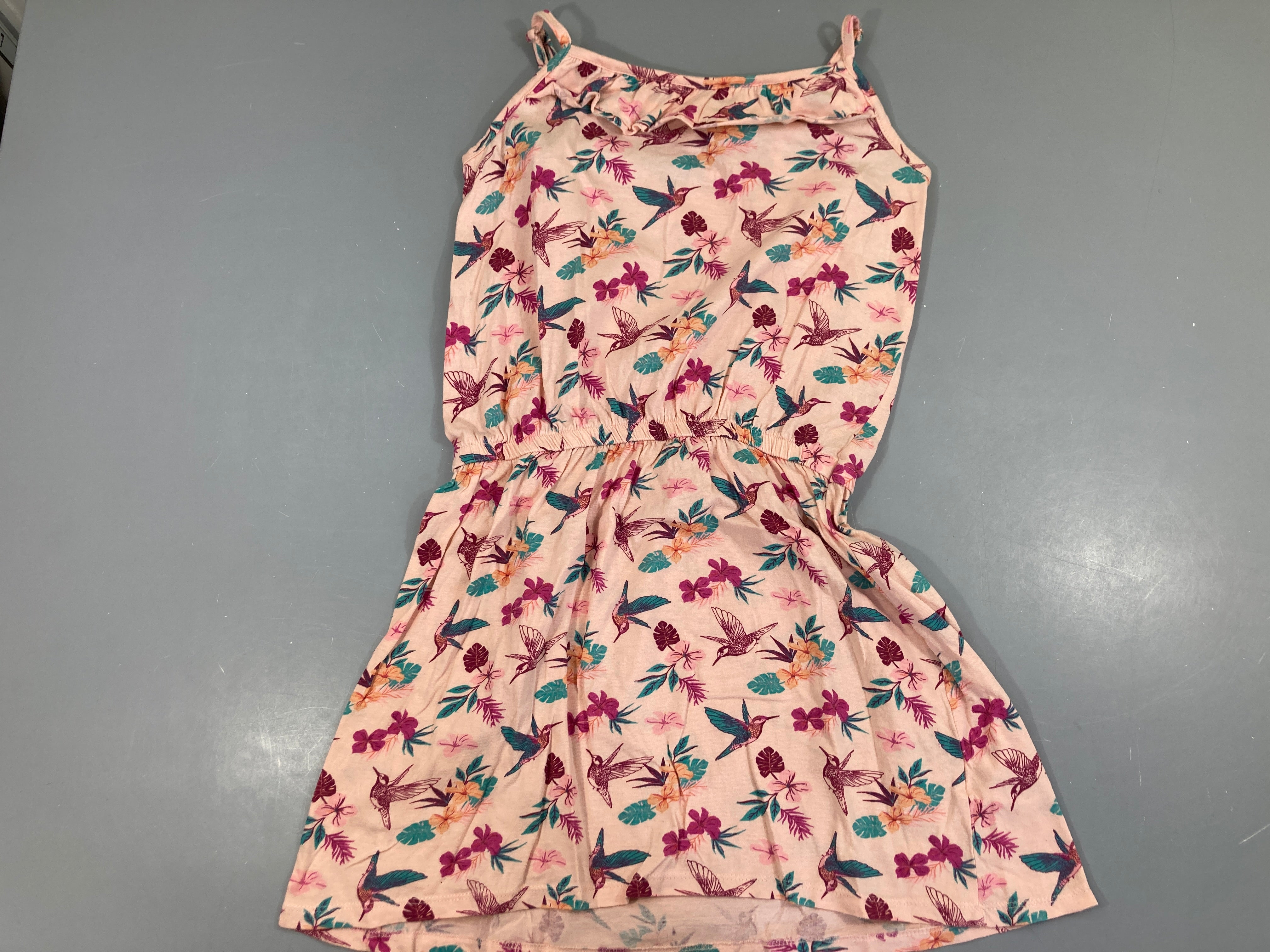 Robe s.m jersey rose oiseau
