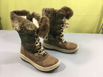 Bottes de neige brunes fourrées léopard Orion Orio-tex (94,95 prix neuf)