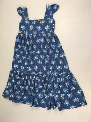 Robe m.c bleu fleurs, moins cher chez Petit Kiwi