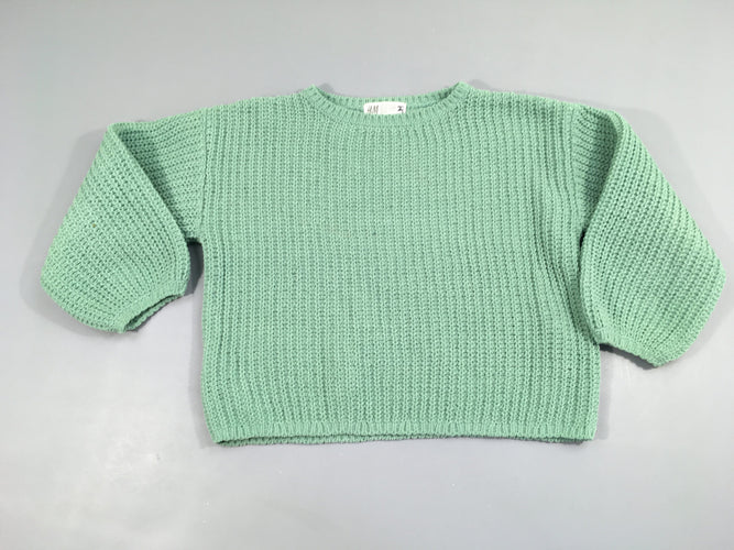 Pull oversize mailles vert, moins cher chez Petit Kiwi