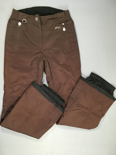 Pantalon de ski brun-Accrocs sur arrière bas-Légèrement décousu bas (Valeur neuf 170 euros), moins cher chez Petit Kiwi