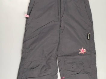 Pantalon de ski gris/rose à bretelles, Pocopiano