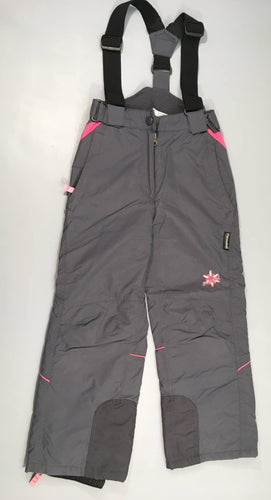 Pantalon de ski gris/rose à bretelles, Pocopiano, moins cher chez Petit Kiwi