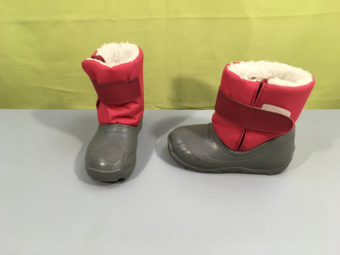 Bottes de neige rose/gris, Bibou 26-27, moins cher chez Petit Kiwi