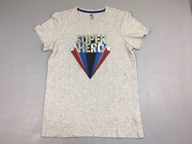 T-shirt m.c gris chiné Super hero, moins cher chez Petit Kiwi