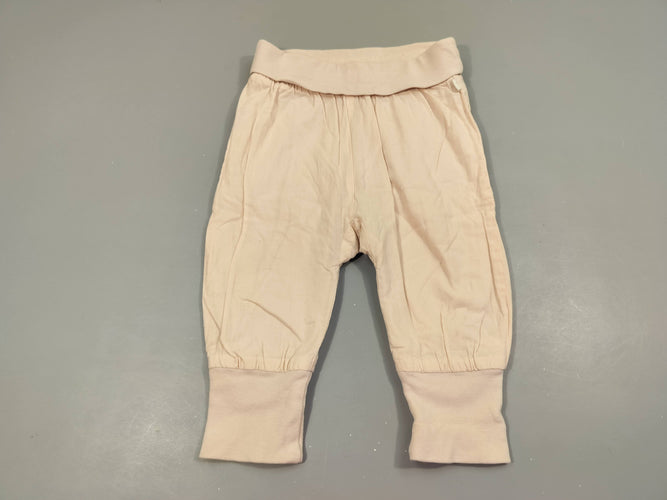 Pantalon rose clair style sarouel taille et chevilles élastiques  97% coton 3% élasthanne, moins cher chez Petit Kiwi