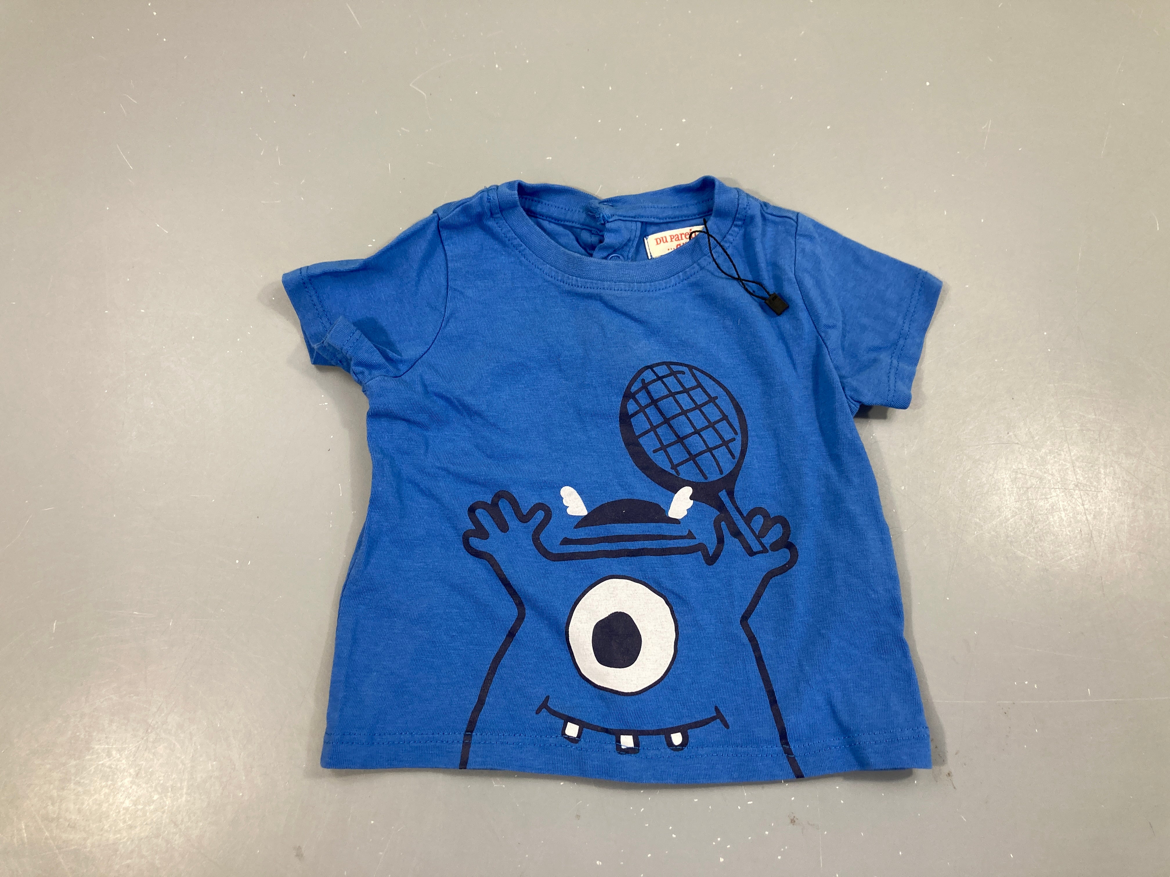 T-shirt m.c bleu monstre raquette