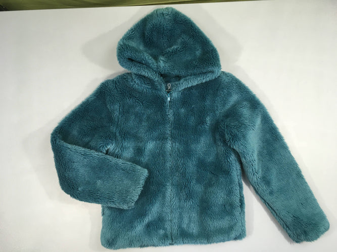 Gilet zippé peluche bleu canard, moins cher chez Petit Kiwi